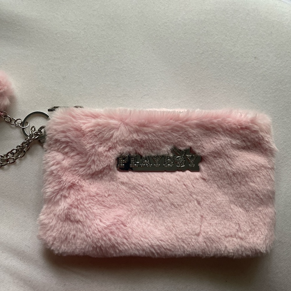 Playboy pink fur wristlet never used‼️